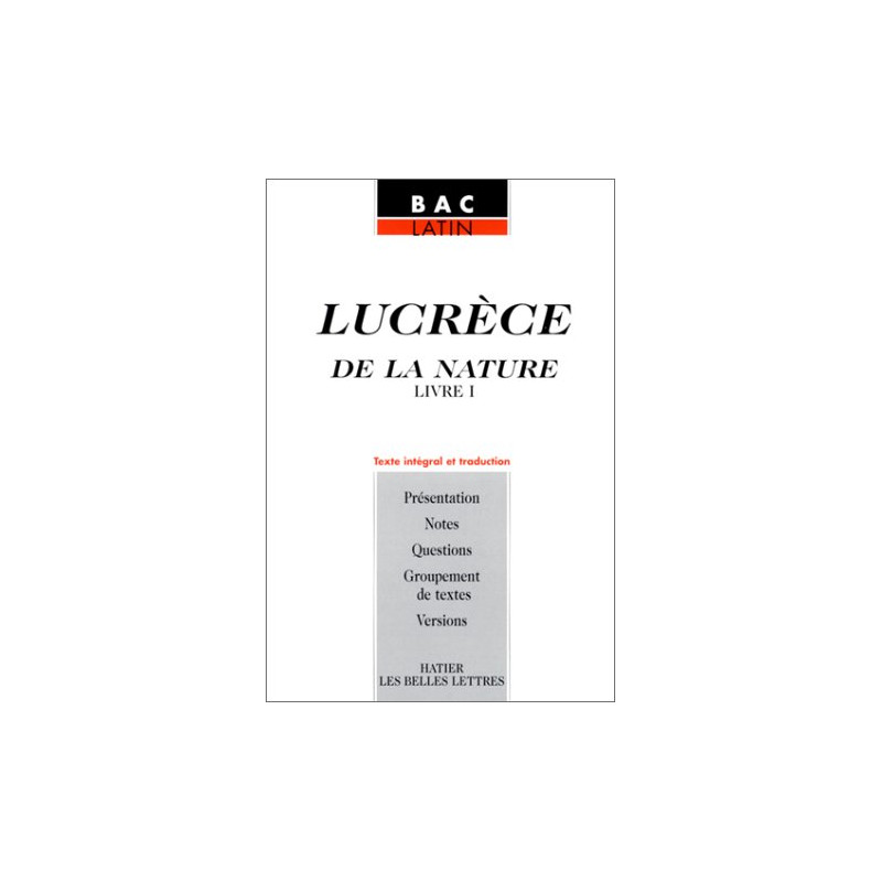 Lucrece de la nature livre I (texte en latin et traduction)