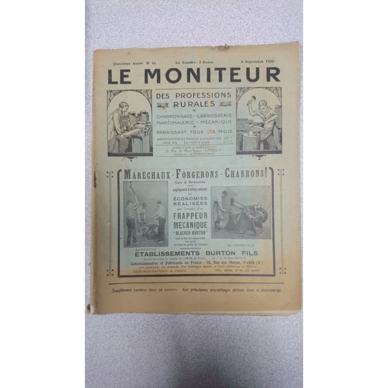 Le moniteur des professions rurales N.41 - Septembre 1926