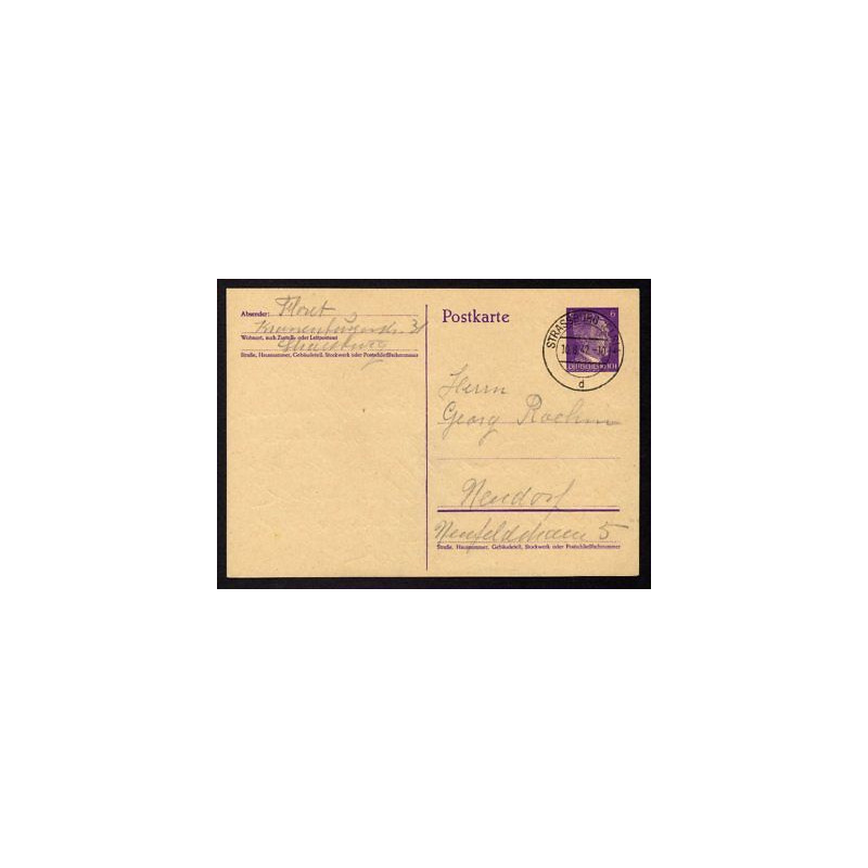 Ganzsache Oblitération Strassburg Els 4 d du 100842