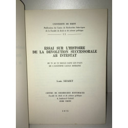 Sizaret ESSAI SUR L'HISTOIRE DE LA DEVOLUTION SUCCESSORALE AB INTESTAT