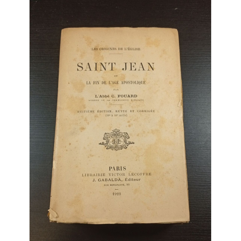 Saint jean et la fin de l'age apostolique