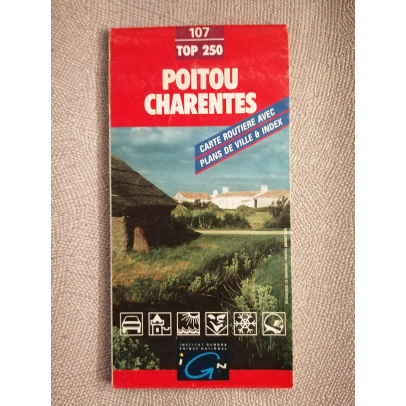 Poitou charentes carter routiere avec plans de ville e index