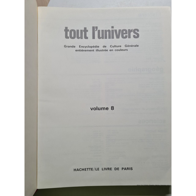 Tout l'univers grande encyclopedie de culture generale entieriment...