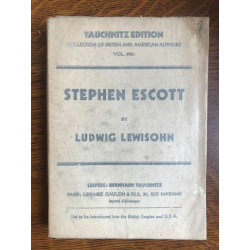 Ludwig Lewisohn Stephen Escott Bernhard TauchnitzLeipzig