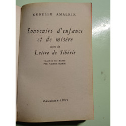Souvenirs d'enfance et de misère Suivi de Lettres de Sibérie