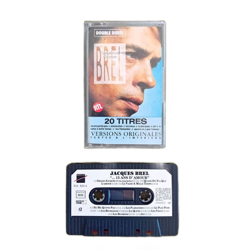 K7 Audio : Jacques Brel - 15 ans d'amour (20 Titres)
