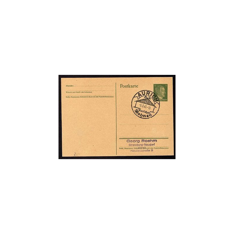 Ganzsache AURICH Cachet Occupation 050543 WW2