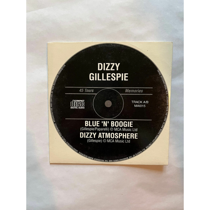 Dizzy Gillespie - Blue 'n' boogie Dizzy atmosphere - 45 Tours...