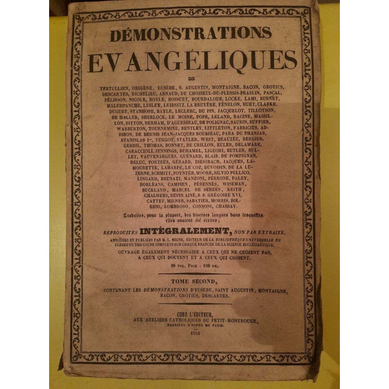 Démonstrations Évangéliques Tome 2 Ateliers Catholiques...