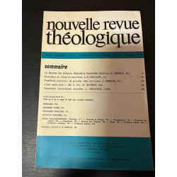 Nouvelle revue théologique 110e annee n°1 tome 100