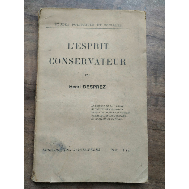 L'esprit conservateur Librairie des saints pères