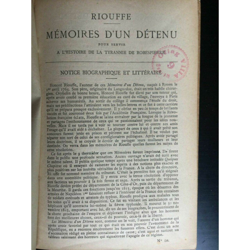 Ripuffe Mémoires d'un détenu