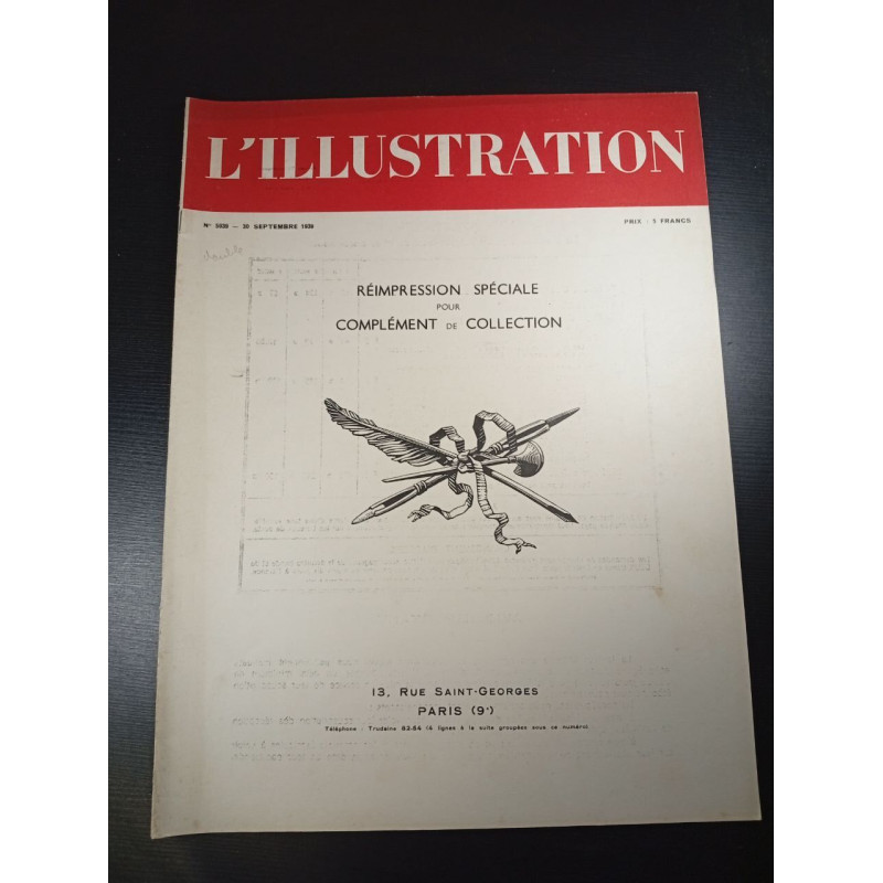 L'Illustration n°5039 - réimpression spéciale pour complément de...