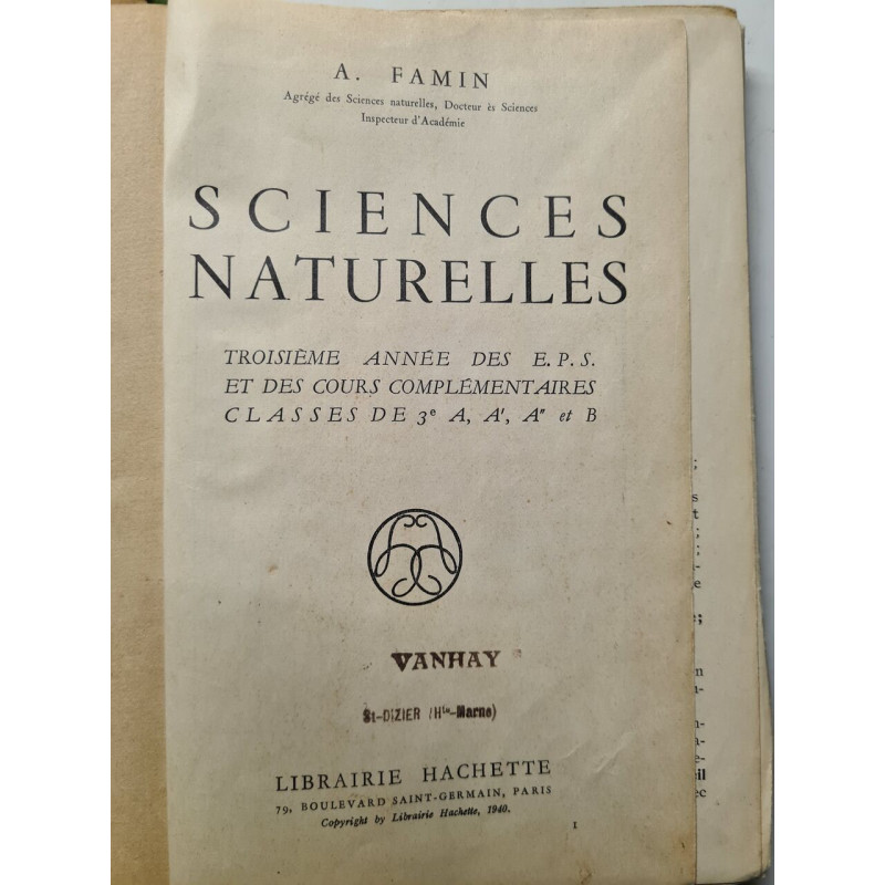 Sciences Naturelles