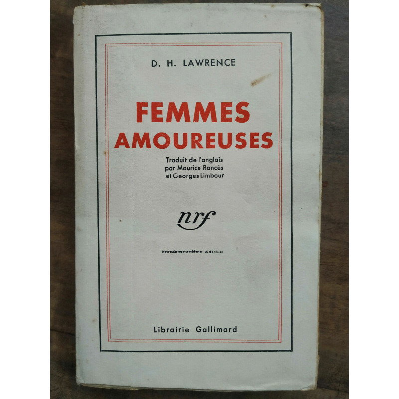 d h Lawrence Femmes amoureuses gallimard