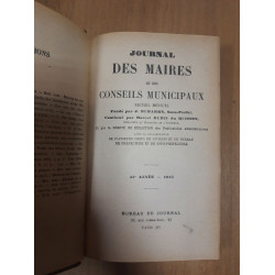 Journal des Maires et des Conseils Municipaux