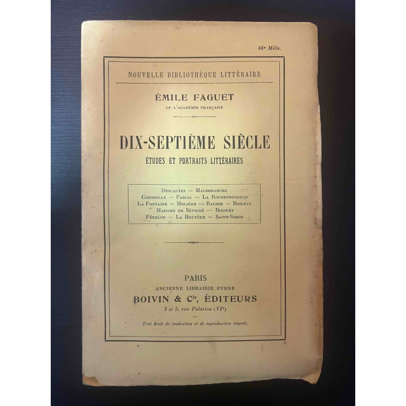 Dix septième siècle / Etudes littéraires