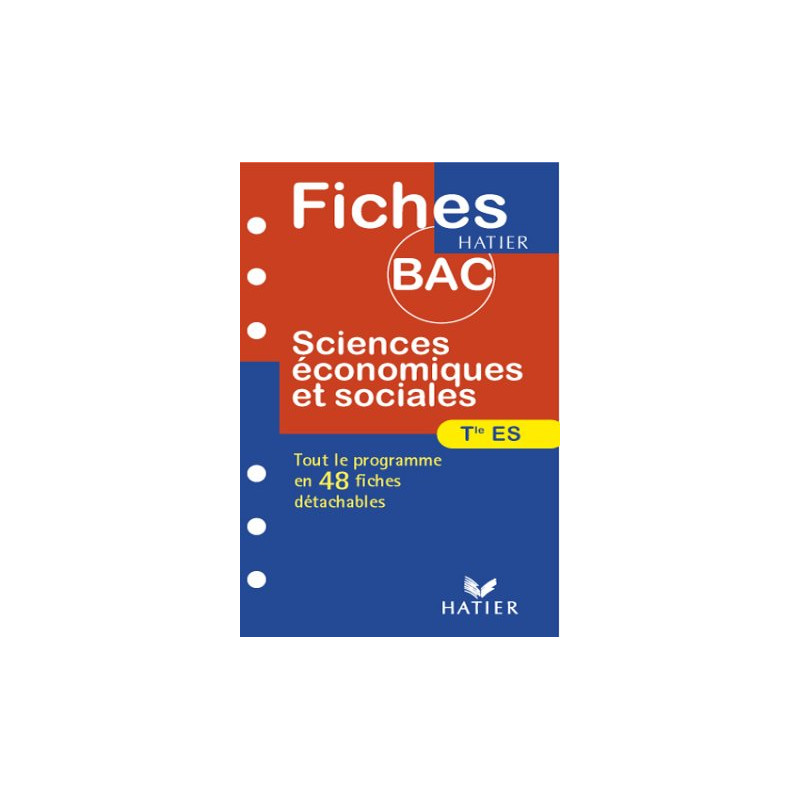 Fiches Bac sciences économiques et sociales terminale ES
