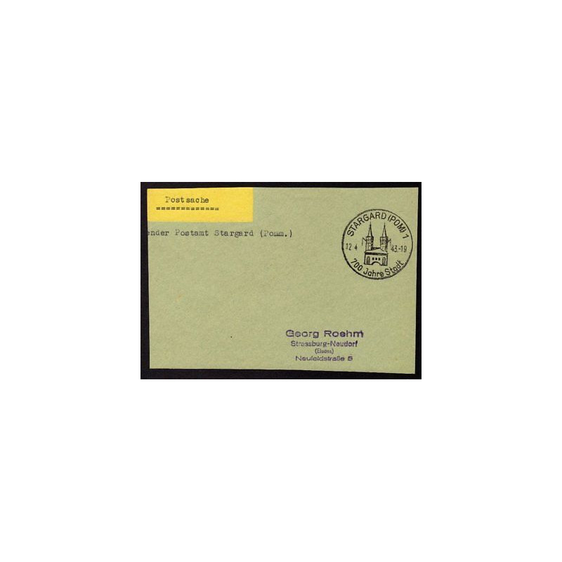 Postsache Absender Postamt STARGARD Pom 1 du 100343