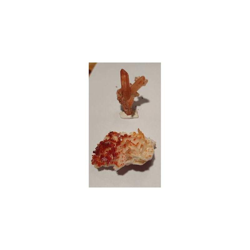 Lot de 2 Quartz hematoïde vanadinite sur barytine QHVB 3