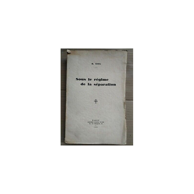 e Sol Sous le régime de la séparation Auguste picard