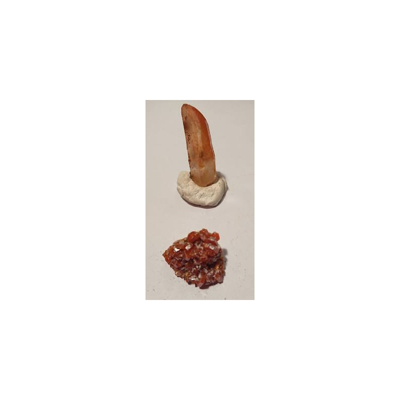 Lot de 2 Quartz hématoïde vanadinite sur barytine QHVB 14