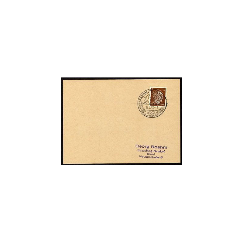 Allemagne n 706 Yv. cachet WW2 TREBNITZ Timbre Allemand Hitler Mi...