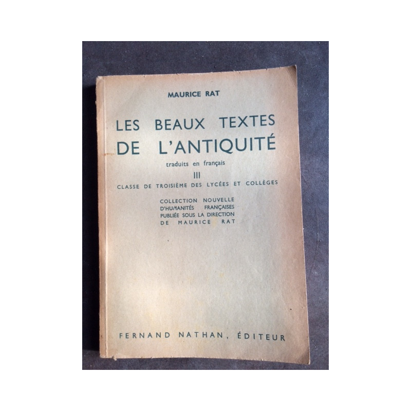 Les beaux textes de L'antiquité - Classe de 3ème des lycées et...