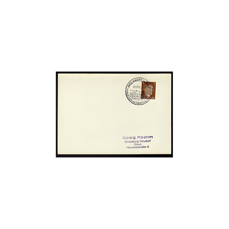 Allemagne n 706 Yv. cachet WW2 MÜLHAUSEN 2 Timbre Allemand Hitler...