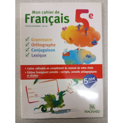 Mon cahier de francais 5e: Cahier élève