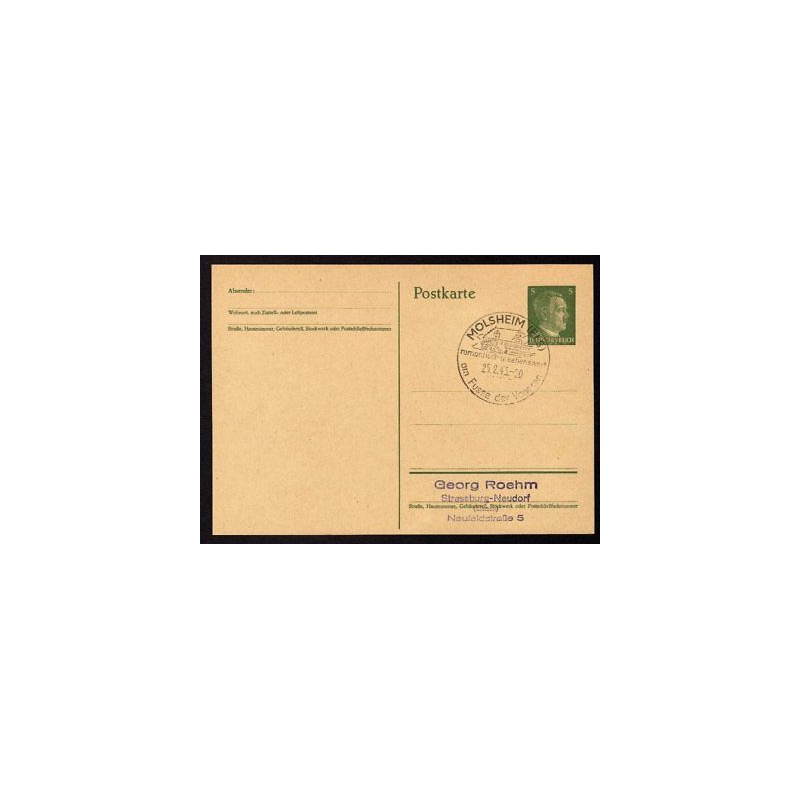 Ganzsache MOLSHEIM Cachet Spécial 250243 WW2