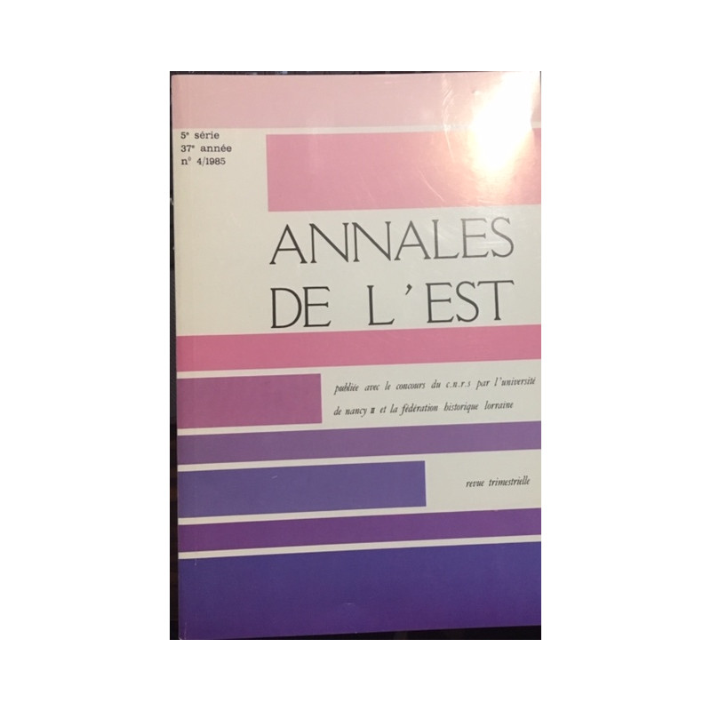 5E SERIE 37E ANNEE N°4/1985