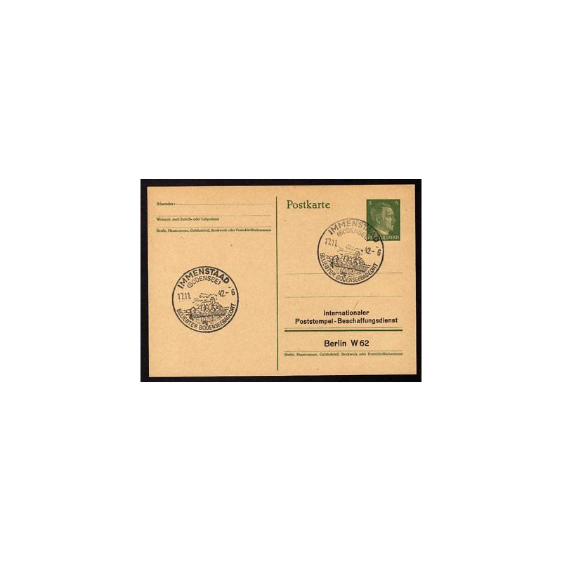 Ganzsache IMMENSTAAD 17.11.42 Poststempel Berlin W 62