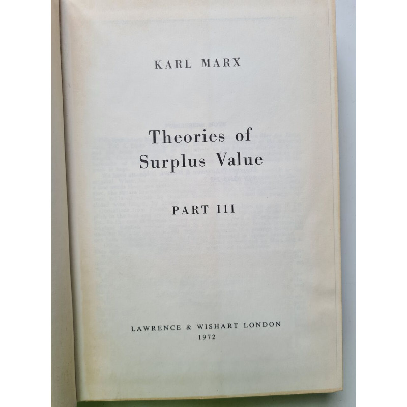 Theories of Surplus Value