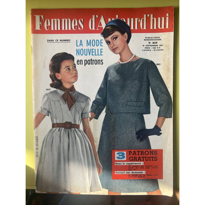 Femmes D'AujourD'Hui Nº856 / Septembre 1961