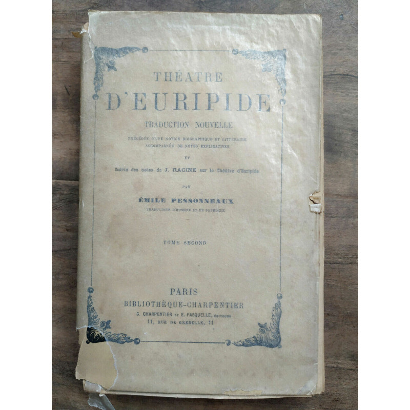 Théâtre d'euripide Tome 2 Charpentier