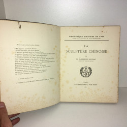 h d'Ardenne de Tizac LA SCULPTURE CHINOISE éd g Van Oest CHINE BB3A