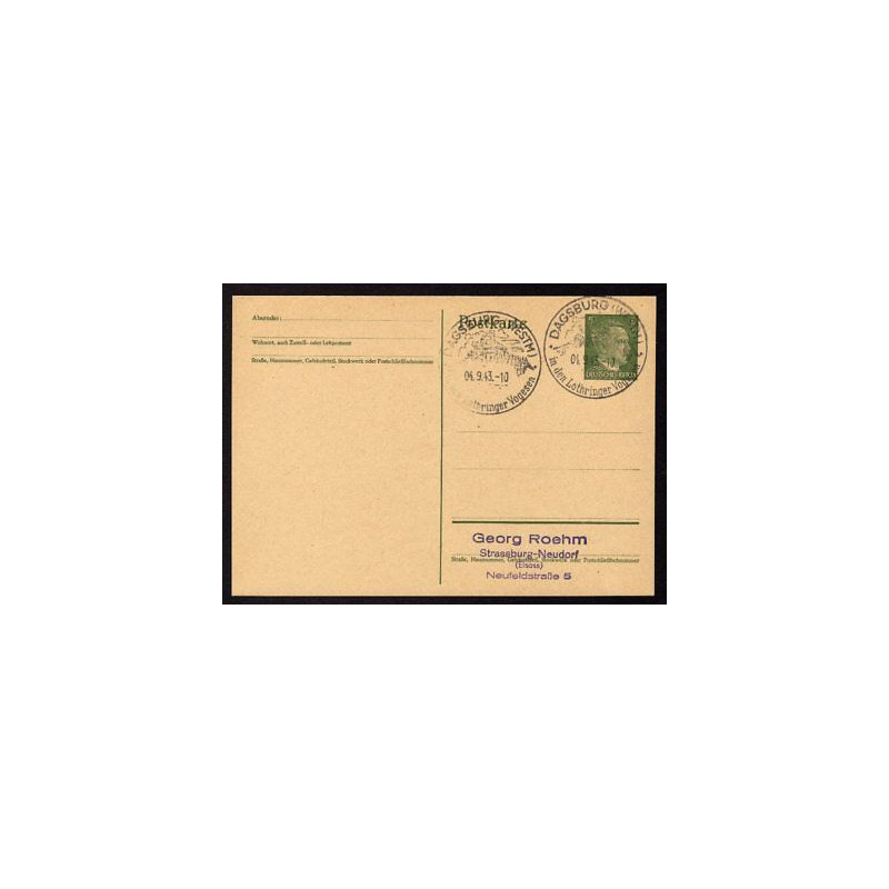 Ganzsache DAGSBURG Cachet Spécial 040943 WW2