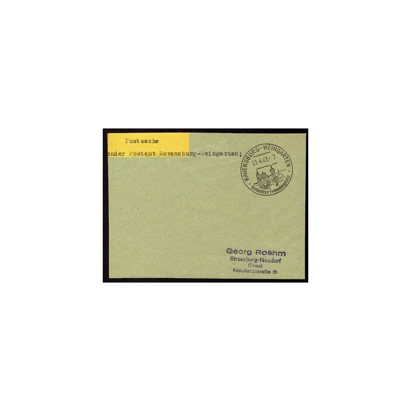 Postsache Absender Postamt RAVENSBURG-WEINGARTEN
