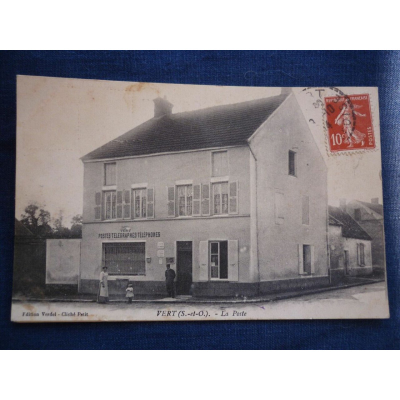 cpa Vert seine-et-oise La poste