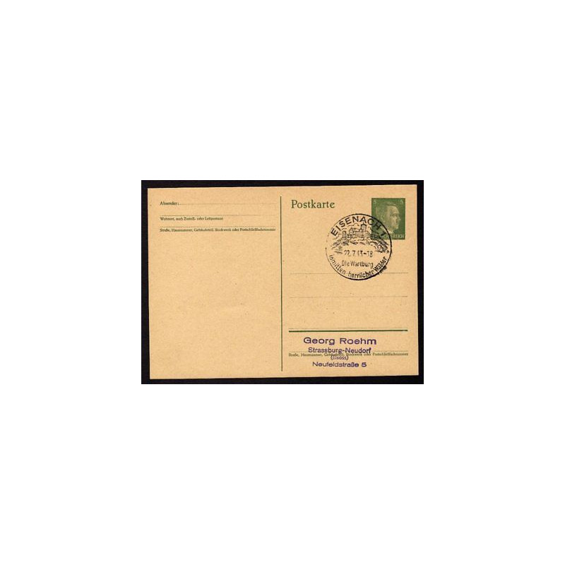 Ganzsache EISENACH Cachet Spécial 220743 WW2