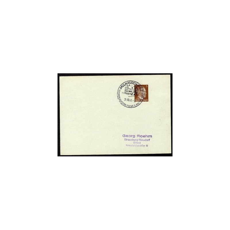 Allemagne n 706 Yv. cachet WW2 MÜLHAUSEN 2 Timbre Allemand Hitler...