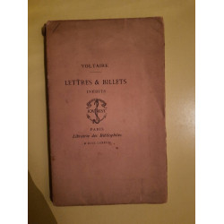 Voltaire Lettres billets Librairie des Bibliophiles tirage Limitée...