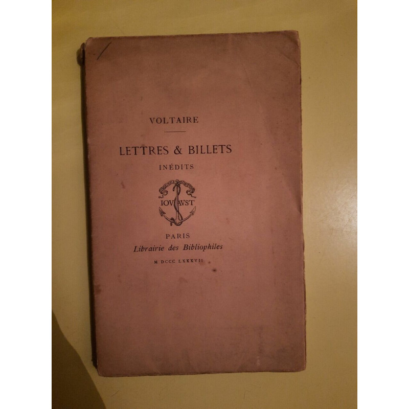 Voltaire Lettres billets Librairie des Bibliophiles tirage Limitée...