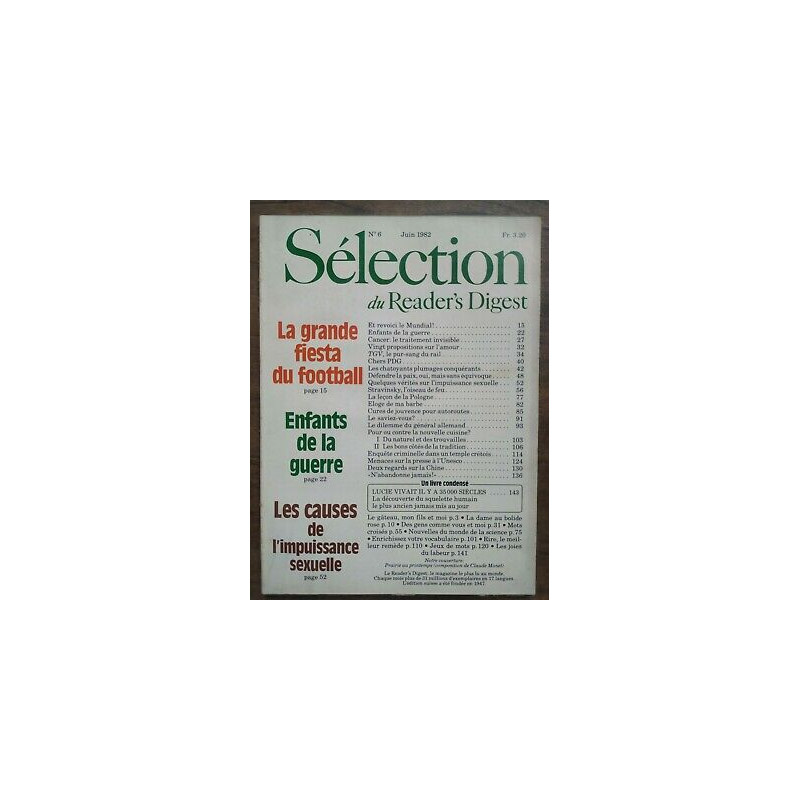 Sélection du Reader's Digest Nº 6 Juin 1982
