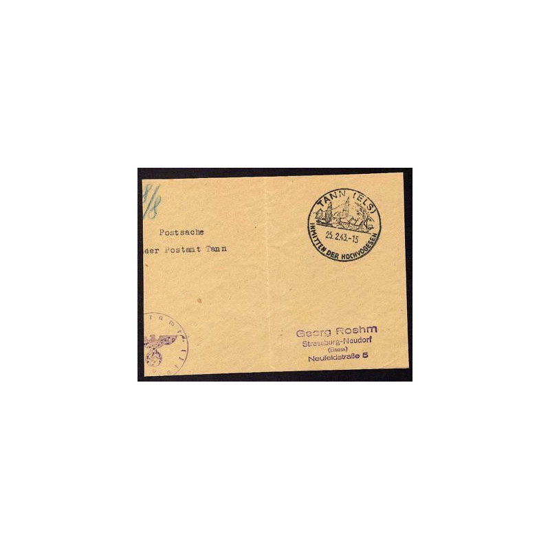 Postsache Absender Postamt TANN Els 250243 Thann
