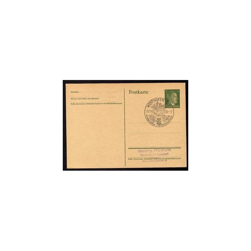 Ganzsache WESTHOFEN Els Cachet Spécial 250243