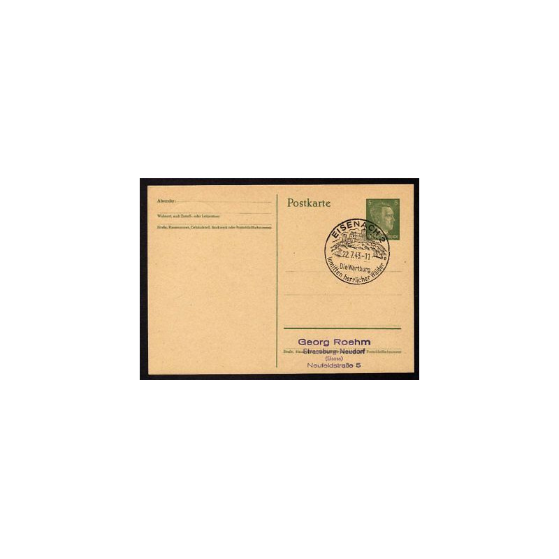 Ganzsache EISENACH 2 Cachet Spécial 220743 WW2