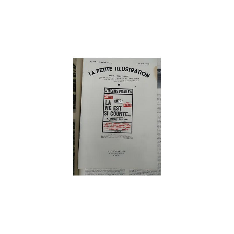 La Petite illustration Nº 778 Théâtre pigalle 27 juin 1936