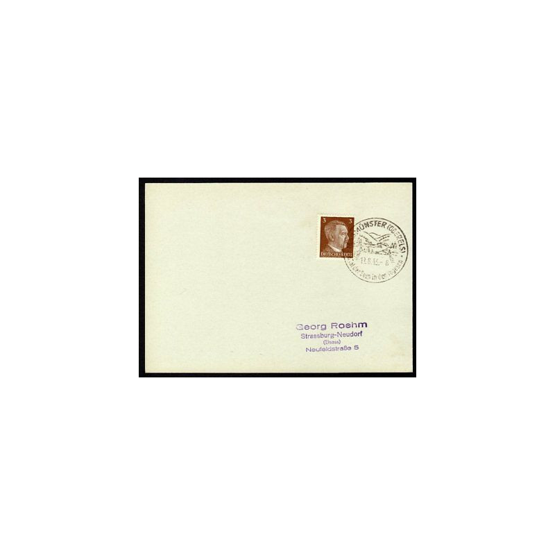 Allemagne n 706 Yv. cachet WW2 MASMÜNSTER Timbre Allemand Hitler...